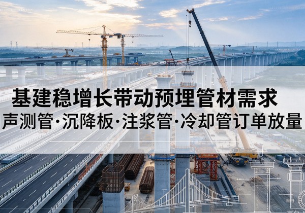 神木基建稳增长带动预埋监测管材需求，声测管、沉降板、注浆管订单持续放量